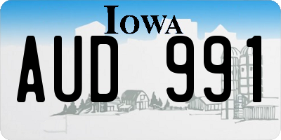 IA license plate AUD991