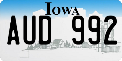 IA license plate AUD992