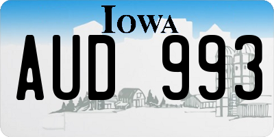 IA license plate AUD993