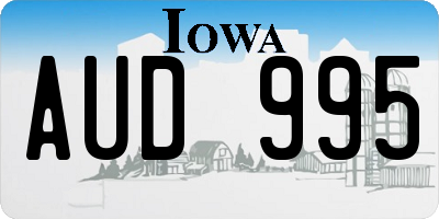 IA license plate AUD995