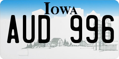 IA license plate AUD996