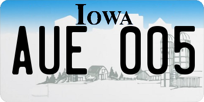 IA license plate AUE005