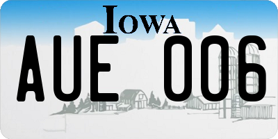 IA license plate AUE006