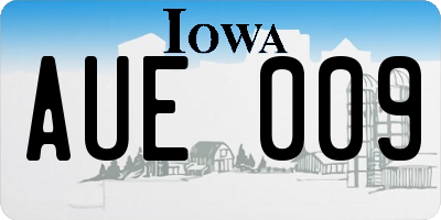 IA license plate AUE009