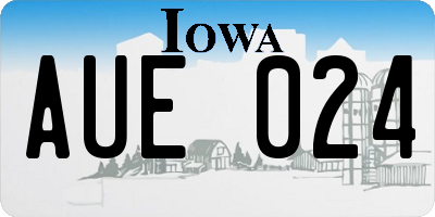 IA license plate AUE024