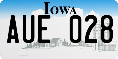 IA license plate AUE028