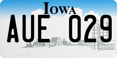 IA license plate AUE029