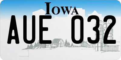 IA license plate AUE032