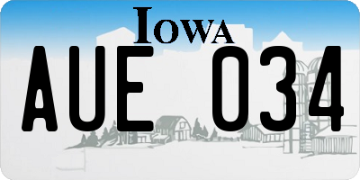 IA license plate AUE034