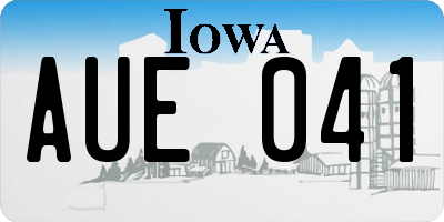 IA license plate AUE041