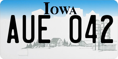 IA license plate AUE042