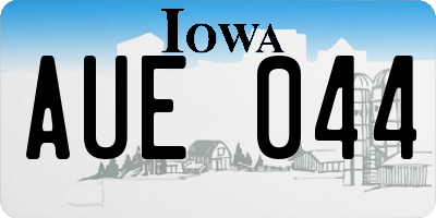 IA license plate AUE044