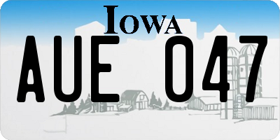 IA license plate AUE047