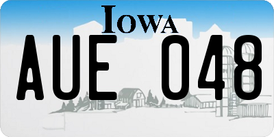 IA license plate AUE048