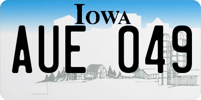 IA license plate AUE049