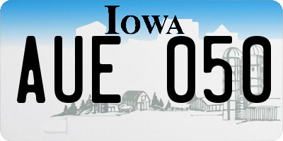 IA license plate AUE050