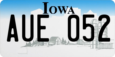 IA license plate AUE052