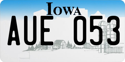 IA license plate AUE053