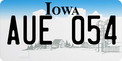 IA license plate AUE054