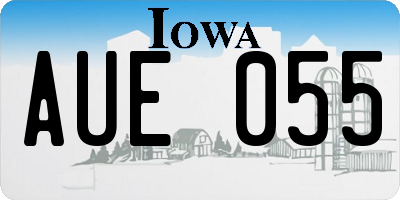 IA license plate AUE055