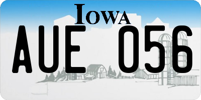 IA license plate AUE056