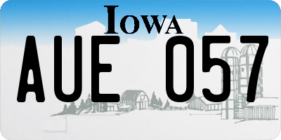 IA license plate AUE057