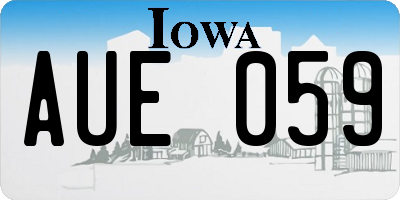 IA license plate AUE059