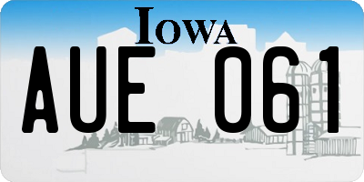 IA license plate AUE061