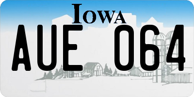 IA license plate AUE064