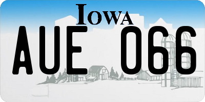 IA license plate AUE066