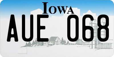 IA license plate AUE068