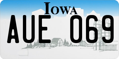 IA license plate AUE069