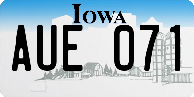 IA license plate AUE071