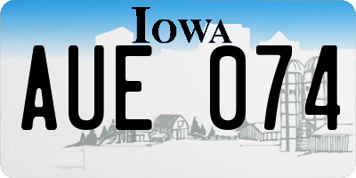 IA license plate AUE074