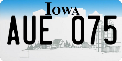 IA license plate AUE075