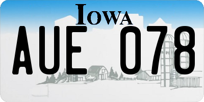 IA license plate AUE078