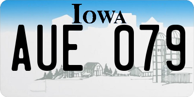 IA license plate AUE079