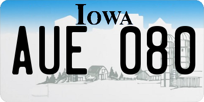 IA license plate AUE080