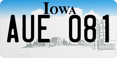 IA license plate AUE081
