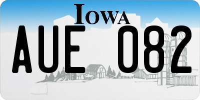 IA license plate AUE082