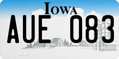 IA license plate AUE083