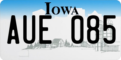 IA license plate AUE085