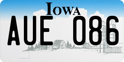 IA license plate AUE086