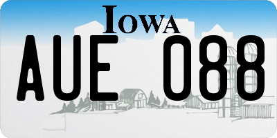 IA license plate AUE088