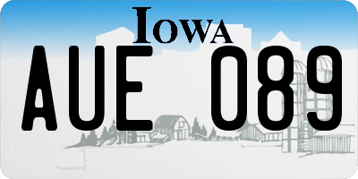 IA license plate AUE089