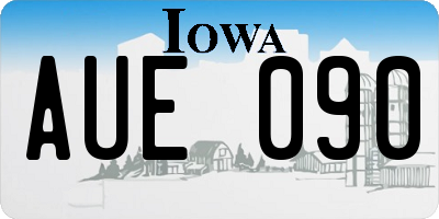 IA license plate AUE090