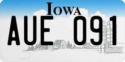 IA license plate AUE091
