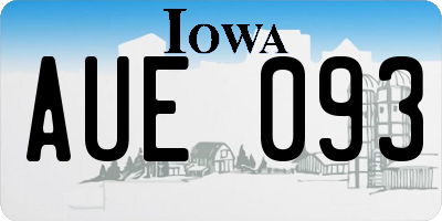 IA license plate AUE093