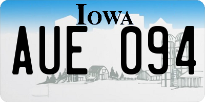 IA license plate AUE094