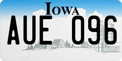 IA license plate AUE096